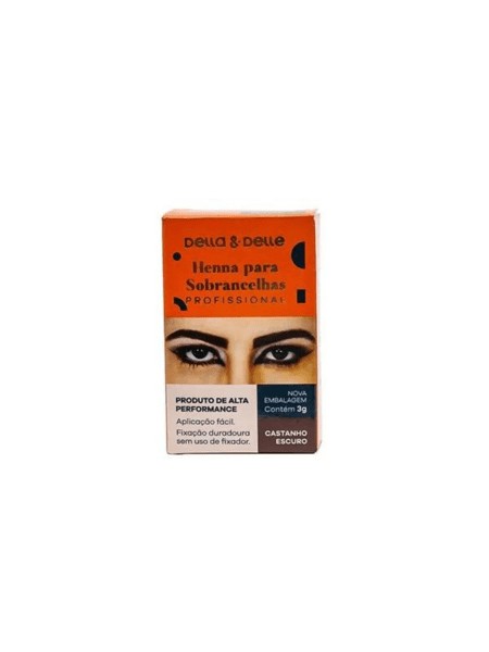 Henna para Sobrancelha Della & Delle Castanho Escuro 8g