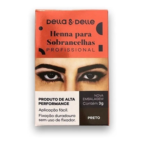 Henna para Sobrancelha Della & Delle Preto 8g