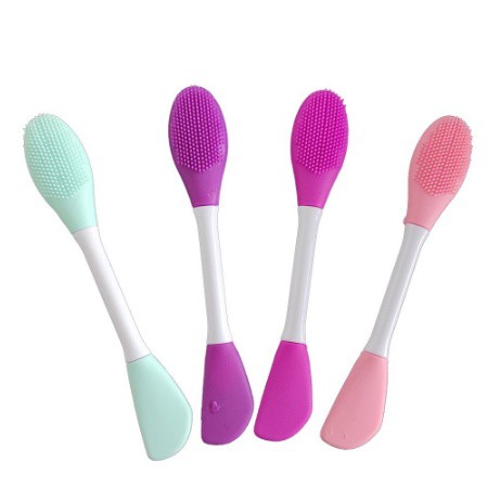 Espátula e Escova Silicone Facial 2 em 1 Skincare Para Máscaras Faciais e Limpeza