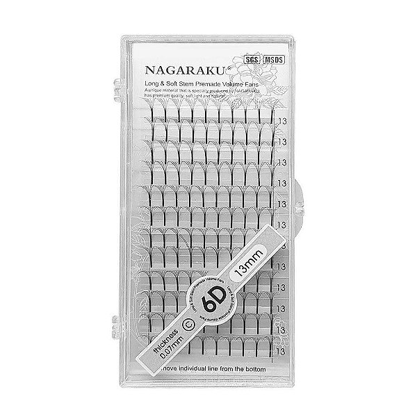 Cilios Volume Russo Fans Prontos Nagaraku 6D 0.07 D
