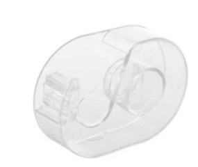 Mini Dispenser de Fita Micropore Adesiva Tridimensional Acrílico Transparente com Cortador