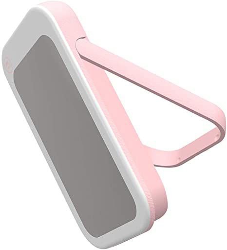 Espelho de Mesa Retangular Luz Led Maquiagem Rosa