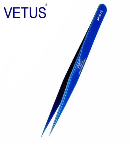 Pinça Profissional De Extensão De Cílios De Alta Qualidade Vetus Azul Marinho MCS-12