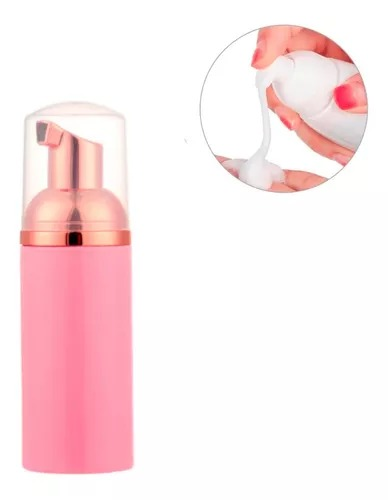 Frasco Pump Espumador Para Alongamento De Cílios - Rosa e Rose Gold - 100ml