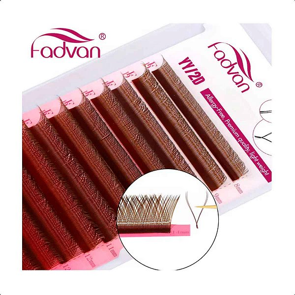 Cílios Fadvan Y Marrom 0.07 D Mix 14 - Volume Brasileiro