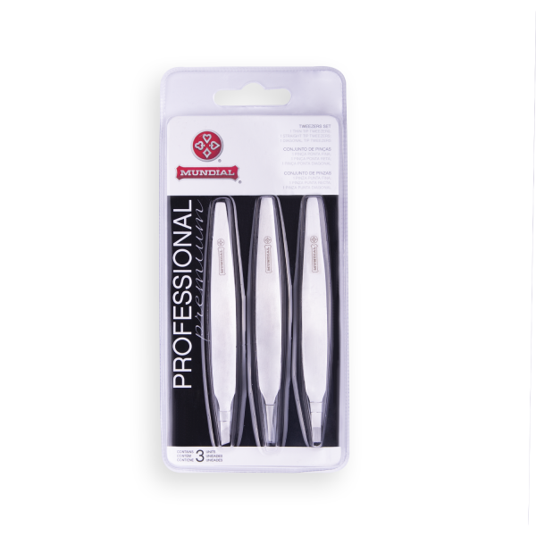 Kit Trio de Pinças para Sobrancelhas BC-394 Professional 3 Peças Mundial