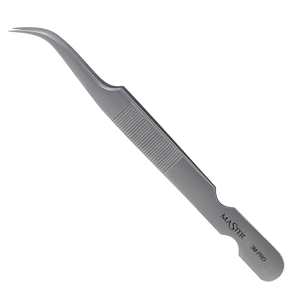Pinça para Extensão de Cílios Master - 3M-PRO Lisa Aço Inox