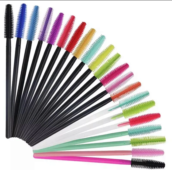Escovinha de Silicone Descartável Para Cílios e Sobrancelhas Pct 10 und Cores