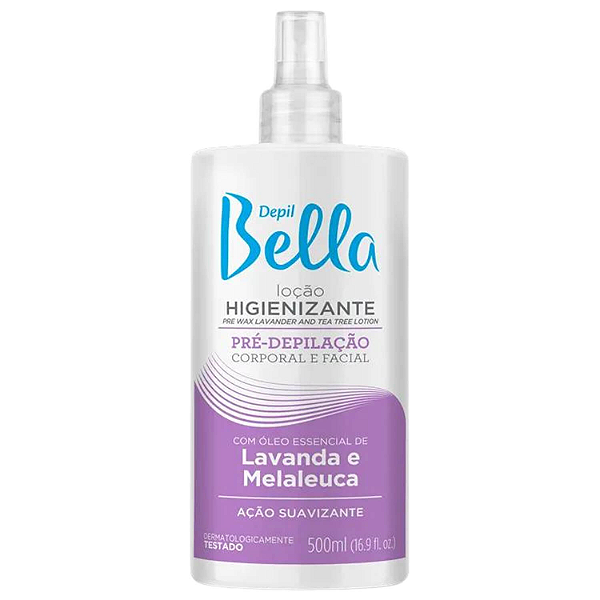 Loção Higienizante Depil Bella Pré-Depilação Facial Corporal Lavanda e Melaleuca 500ml