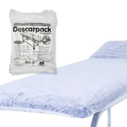 Lençol Descartável Descarpack Com Elástico 10 Unidades