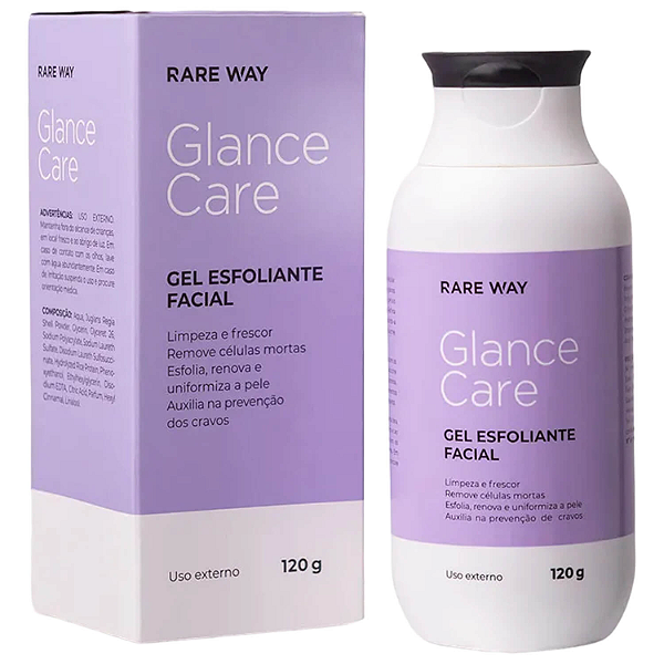 Gel Esfoliante Facial Glance Rare Way 3 em 1 Esfolia Renova e Uniformiza a Pele 120ml