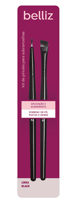 Kit Pincéis Para Tintura De Sobrancelha 2Pcs Belliz