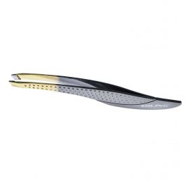 Pinça Designer Sobrancelhas Soling Gold Titanium Ponta Chanfrada