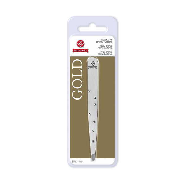 Pinça Cristal Ponta Diagonal BC-397 Gold Mundial