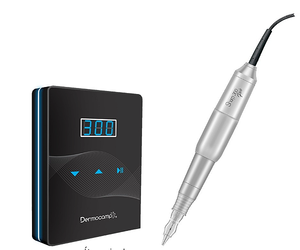 Dermógrafo Dermocamp - Controle Slim Dark + Sharp 300 Pro Prata