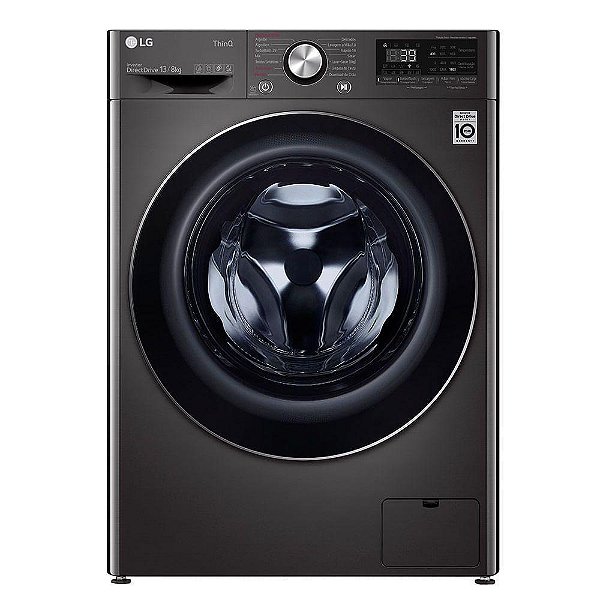 Lava e Seca Smart LG VC2 CV9013EC4A 13kg Aço Escovado Preto com Inteligência Artificial Aidd