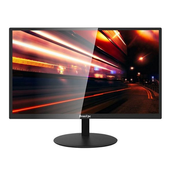 Monitor Led 19 Brazil PC BPC-19WE02-B Preto Widescreen Box I HDMI e VGA