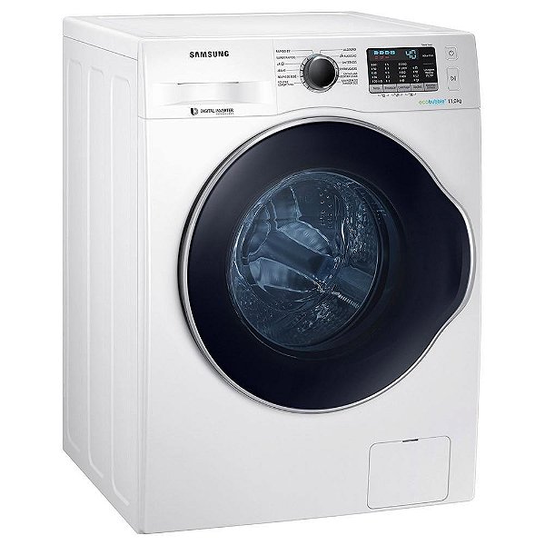 Lavadora Samsung WW11K Porta Crystal Blue com Ecobubble WW11K6800AW Branca 11Kg