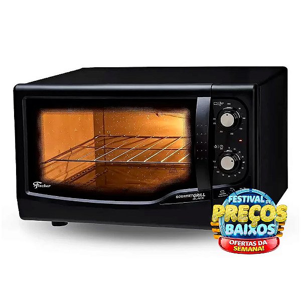 Forno Elétrico Fischer Gourmet Grill Bancada 44 Litros Preto G II F