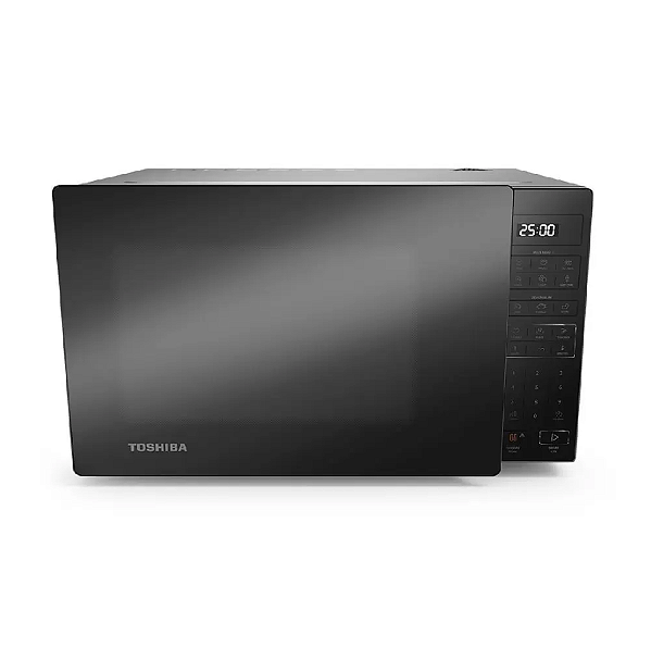 Forno de Micro-ondas Toshiba MM2-EM27P com Função Eco 27L – Cinza com Porta Preta