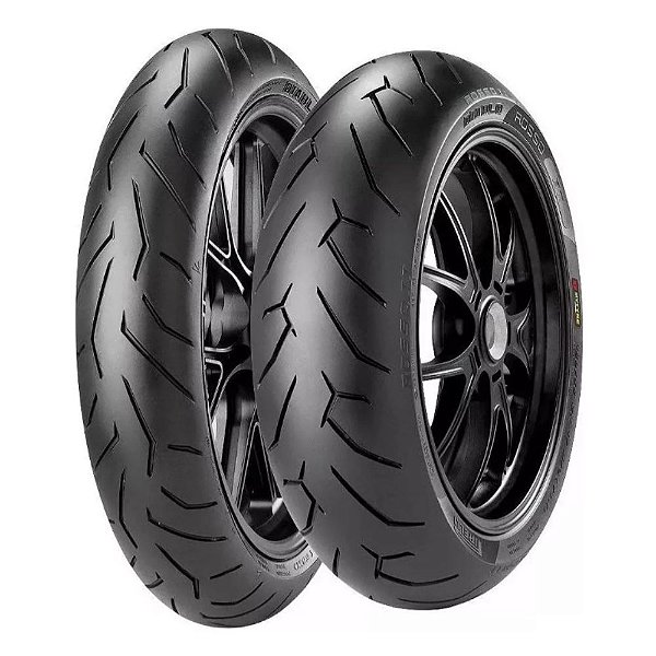 Kit com 2 Pneus Pirelli 110/70-17 + 160/60-17 Diablo Rosso 2
