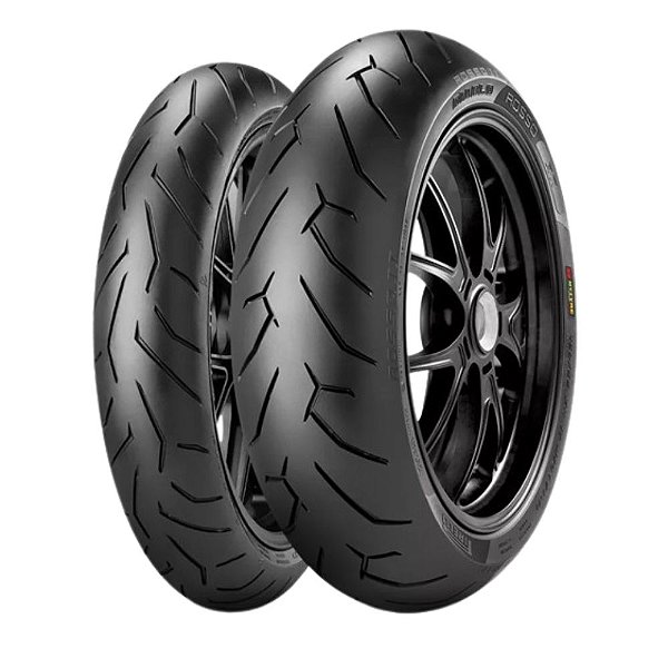 Kit com 02 Pneus Pirelli 120/70R17 + 160/60R17 Diablo Rosso 2