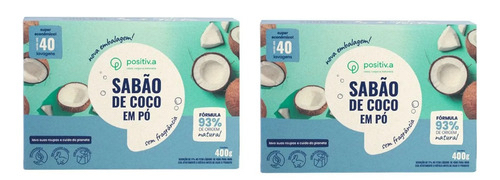 kit 2 caixas de sabão de coco natural em pó