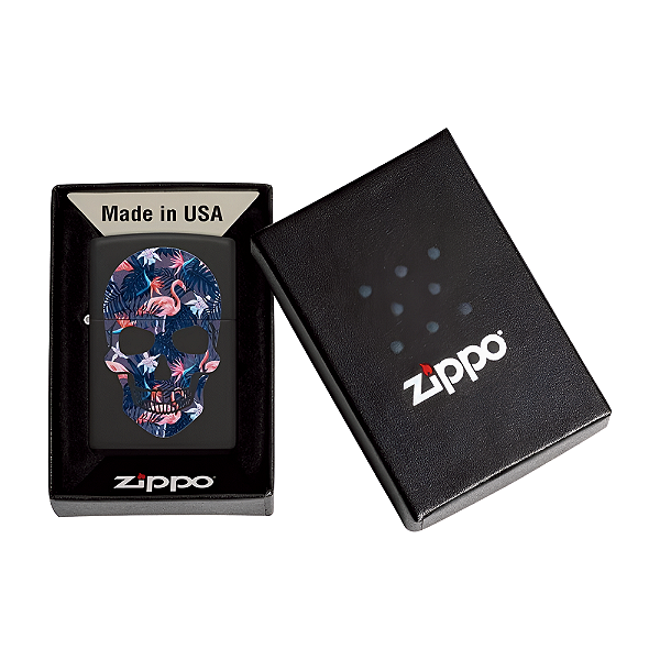 Isqueiro Original Zippo 49771 Flamingo Skull Design