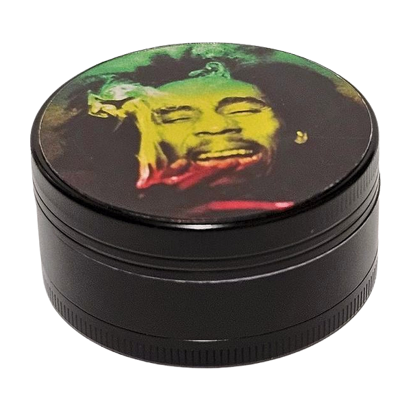 Dichavador De Metal Bob Marley Smoke (5x2,5cm) - 3 Partes