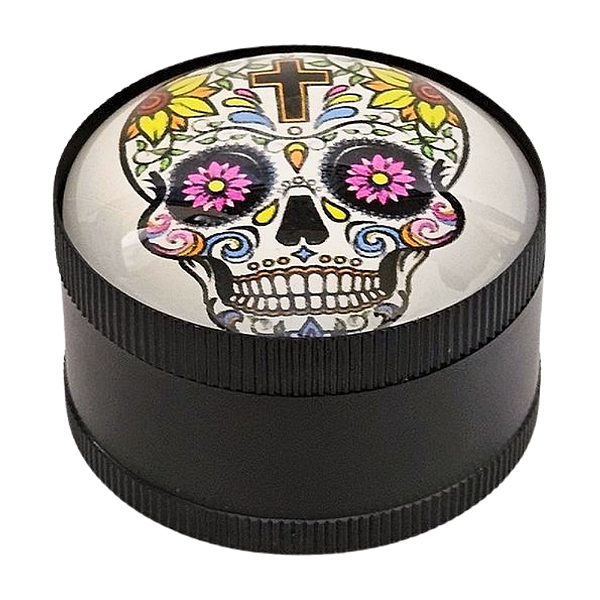 Dichavador De Metal Caveira Mexicana Cruz (5x3cm) - 3 Partes