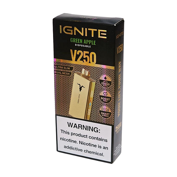 Pod Descartável Ignite V250 Gold - Green Apple