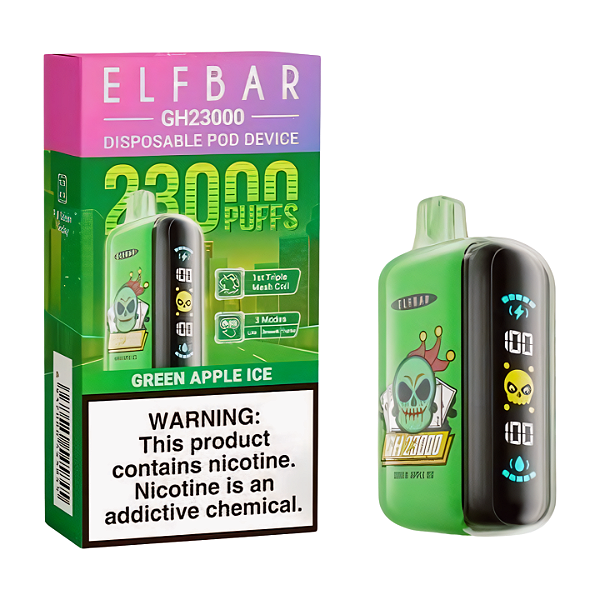 Pod Descartável Elfbar Gh23000 - Green Apple Ice