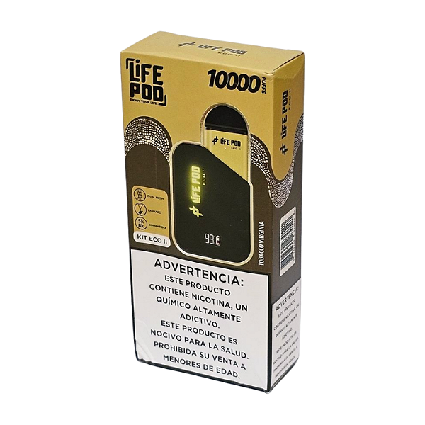Pod Descartável Life Pod Eco 2 - 10000 Puffs - Tobacco Virginia