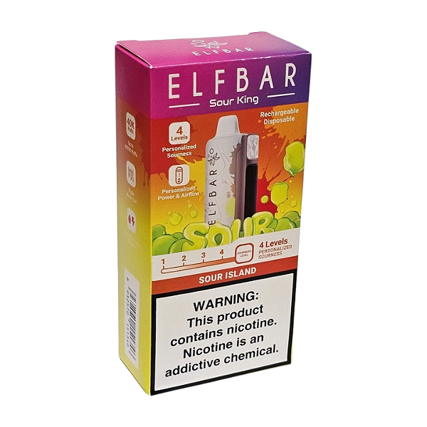 Pod Descartável Elfbar Sour King 40k Puffs - Sour Island