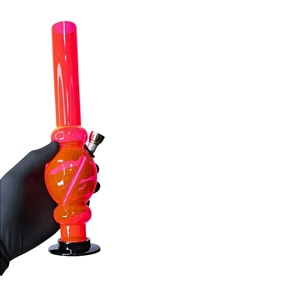 Bong De Acrílico Médio Com Bowl De Metal + 5 Telinhas