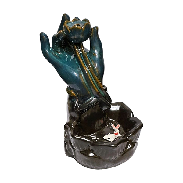 Incensario Invertido Cone Mão Divina Ceramica