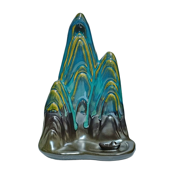 Incensario Invertido Cone Montanha Ceramica