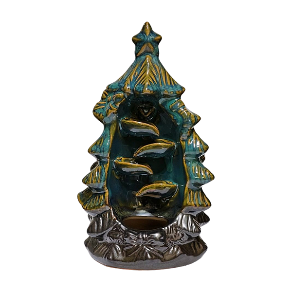 Incensário Invertido Cone Cascata Oriental Cerâmica