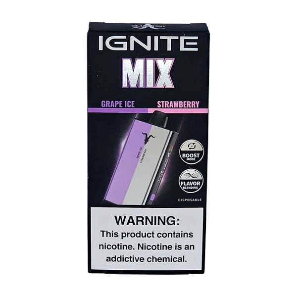 Pod Descartável Ignite Mix - Grape Ice + Strawberry