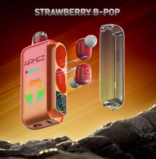Pod Descartavel AiRMEZ com Fone de Ouvido 2 in 1 - Strawberry B-Pop