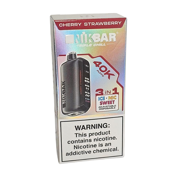 Pod Descartavel Nikbar 3 in 1 - 40.000 puff - Cherry Strawberry