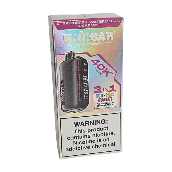 Pod Descartavel Nikbar 3 in 1 - 40.000 puff - Strawberry Watermelon Spearmint