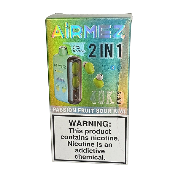 Pod Descartavel AiRMEZ com Fone de Ouvido 2 in 1 - Passion Fruit Sour Kiwi