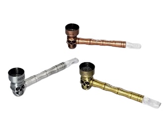 Pipe de Metal D&K Caveira com Piteira de Plastico + Dichavador
