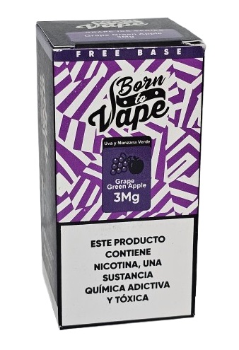 Líquido Juice Born To Vape - Grape Green Apple 3mg - 60ml