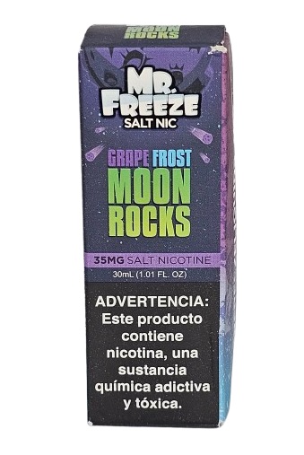 Líquido Nicsalt Mr. Freeze Menthol - Grape Frost Moon Rocks 35mg - 30ml