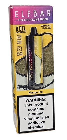Pod Descartavel Elfbar E-Shisha Luxe 18.000 puff - Mango Ice