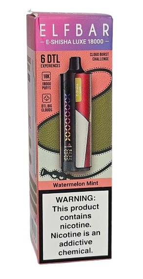 Pod Descartavel Elfbar E-Shisha Luxe 18.000 puff - Watermelon Mint