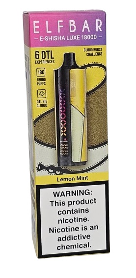 Pod Descartavel Elfbar E-Shisha Luxe 18.000 puff - Lemon Mint