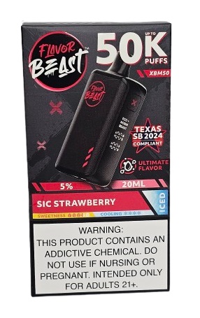 Pod Descartavel Flavor Beast 50.000 Puff - Sic Strawberry